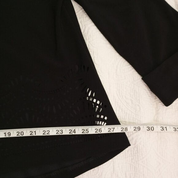 Joseph Ribkoff Black Laser-Cut Asymmetrical Jacket Button Detail Womens Size 6 - Picture 7 of 11